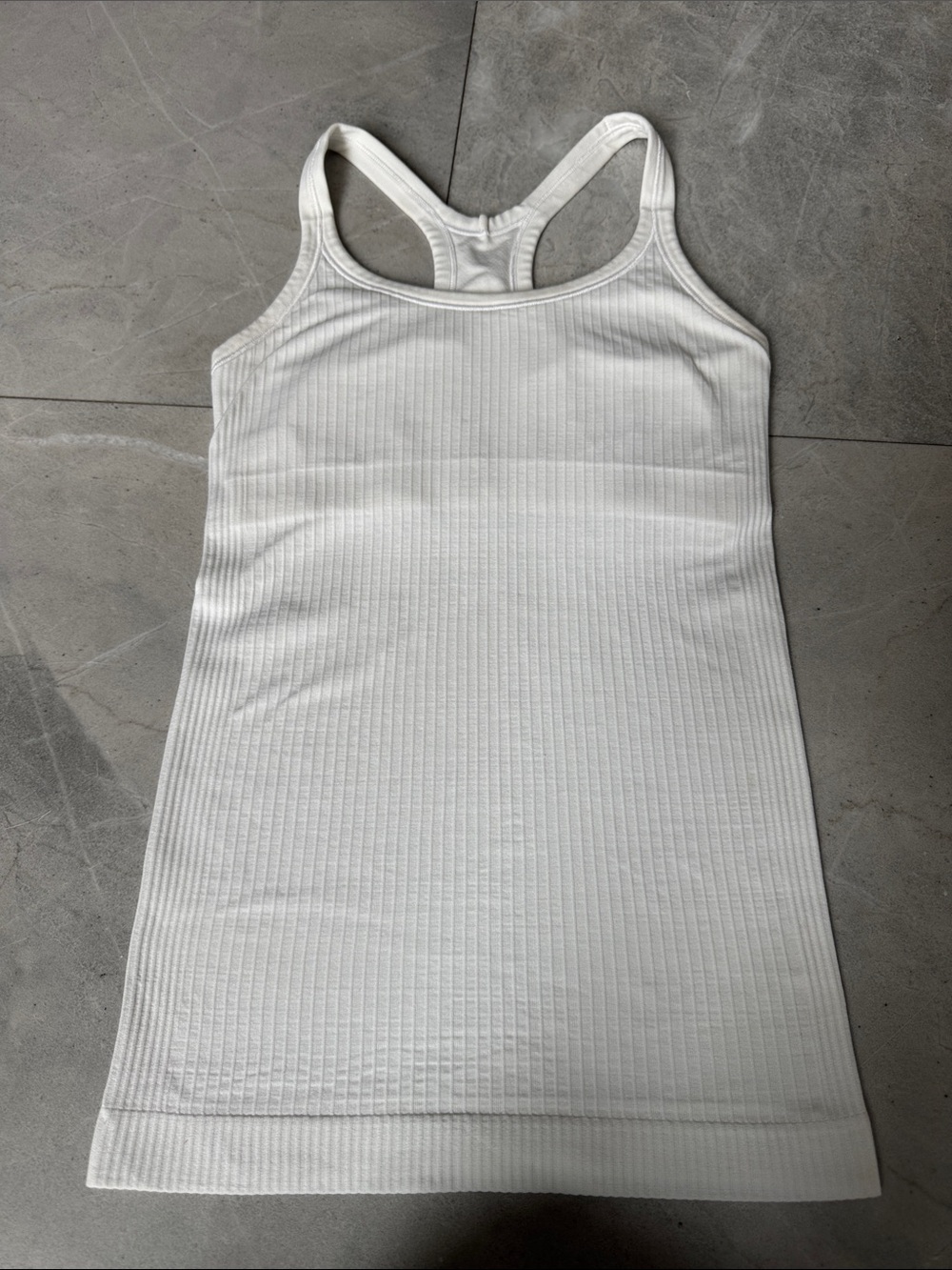 Lululemon White Ebb to Street Ribbed Racerback Tank Top - Light Support B/C cup